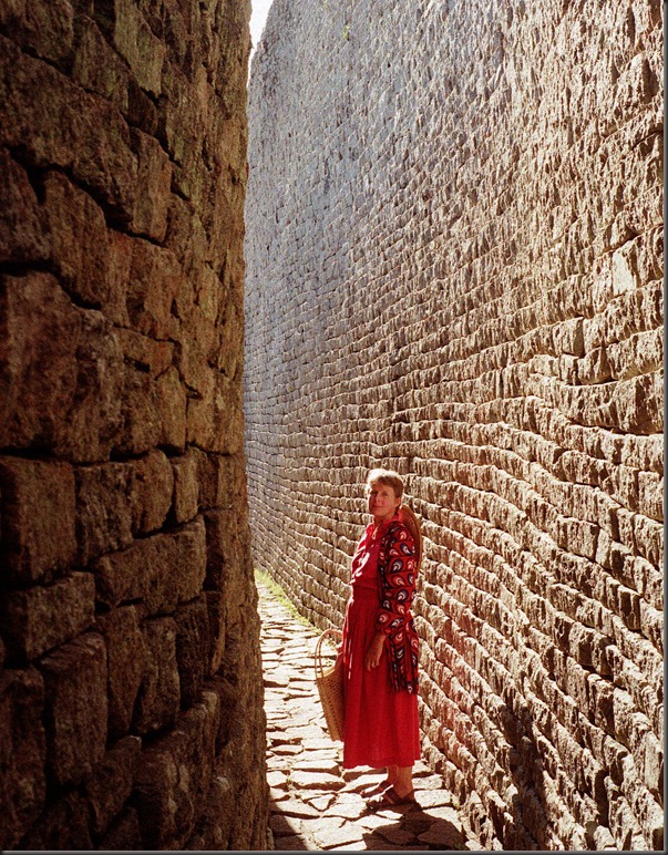 Great Zimbabwe -Tish inside the walls of Great Zimbabwe