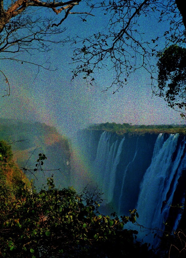 Victoria Falls - Zambian side with rainbow