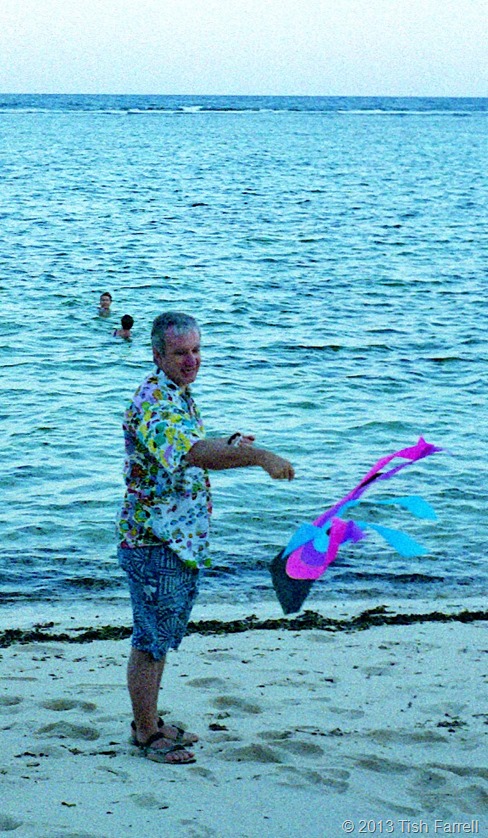 Graham tries to fly his kite