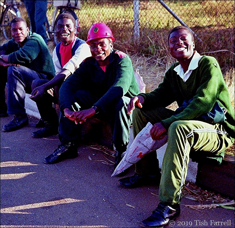 Harare night guards waiting to go on duty