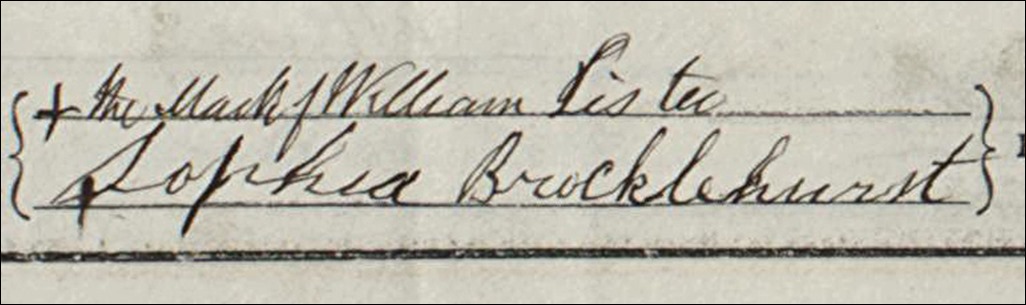 Sophia Fox signature Lister 2nd marriage 1881