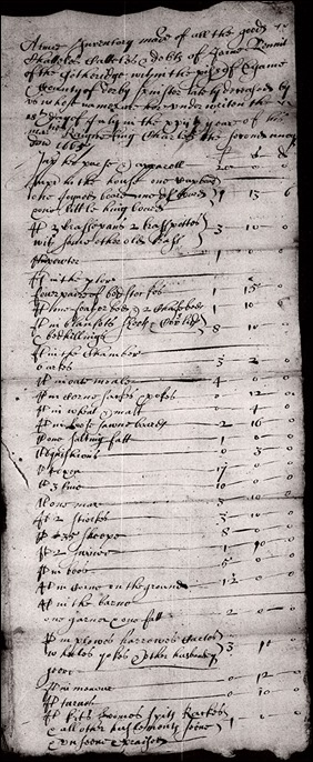 Joan Bennett of Gotheridge spinster dau of Wm Bennett senior 1665 inventory resized