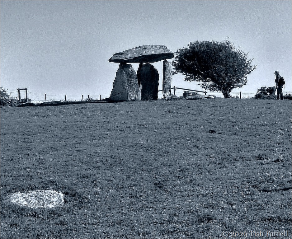 Pentre Ifan man and monument 2